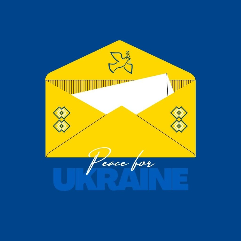 Blue and Yellow Free Ukraine Support, Stand With Ukraine Peace Instagram Post