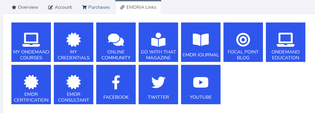 Screenshot EMDRIA Links