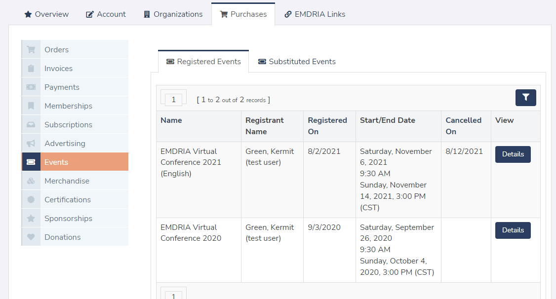 Screenshot Events Screenshot Events